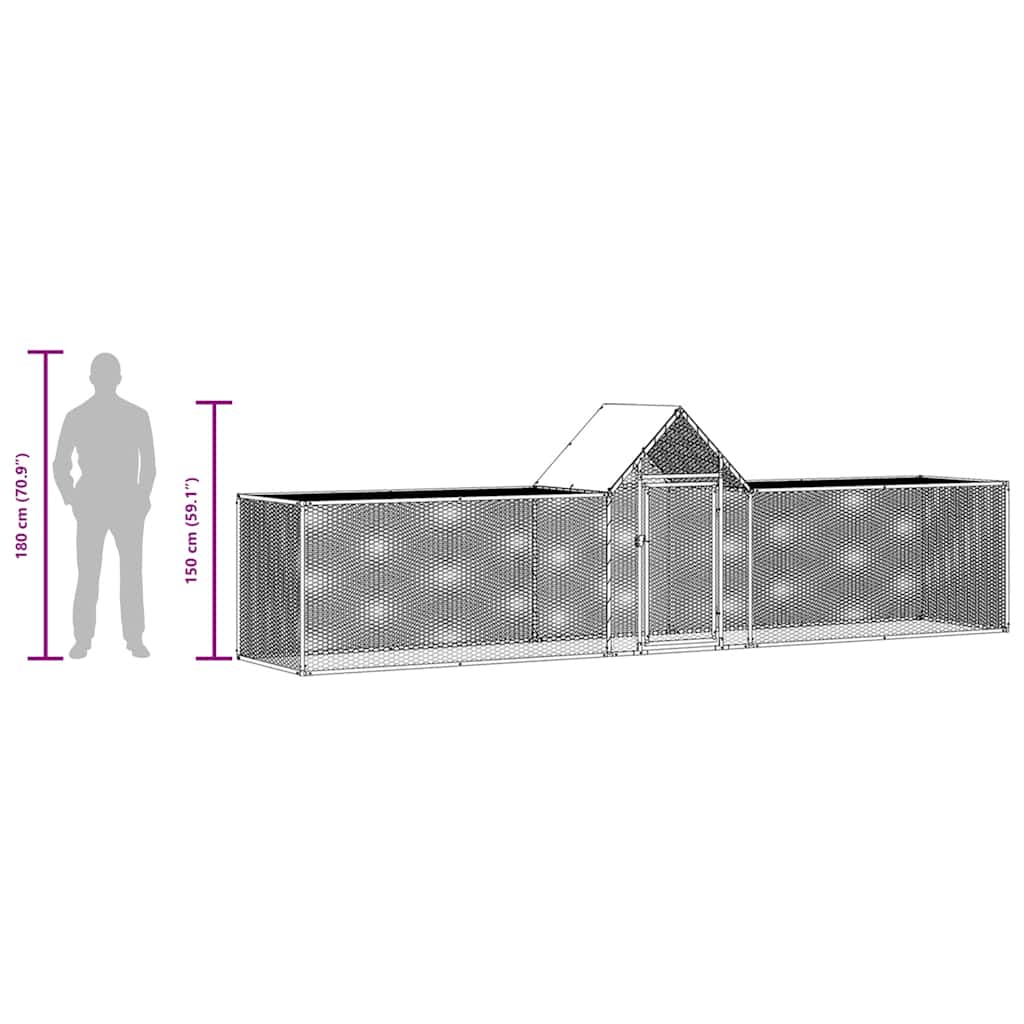 hønsegård5x1x1,5 m galvaniseret stål