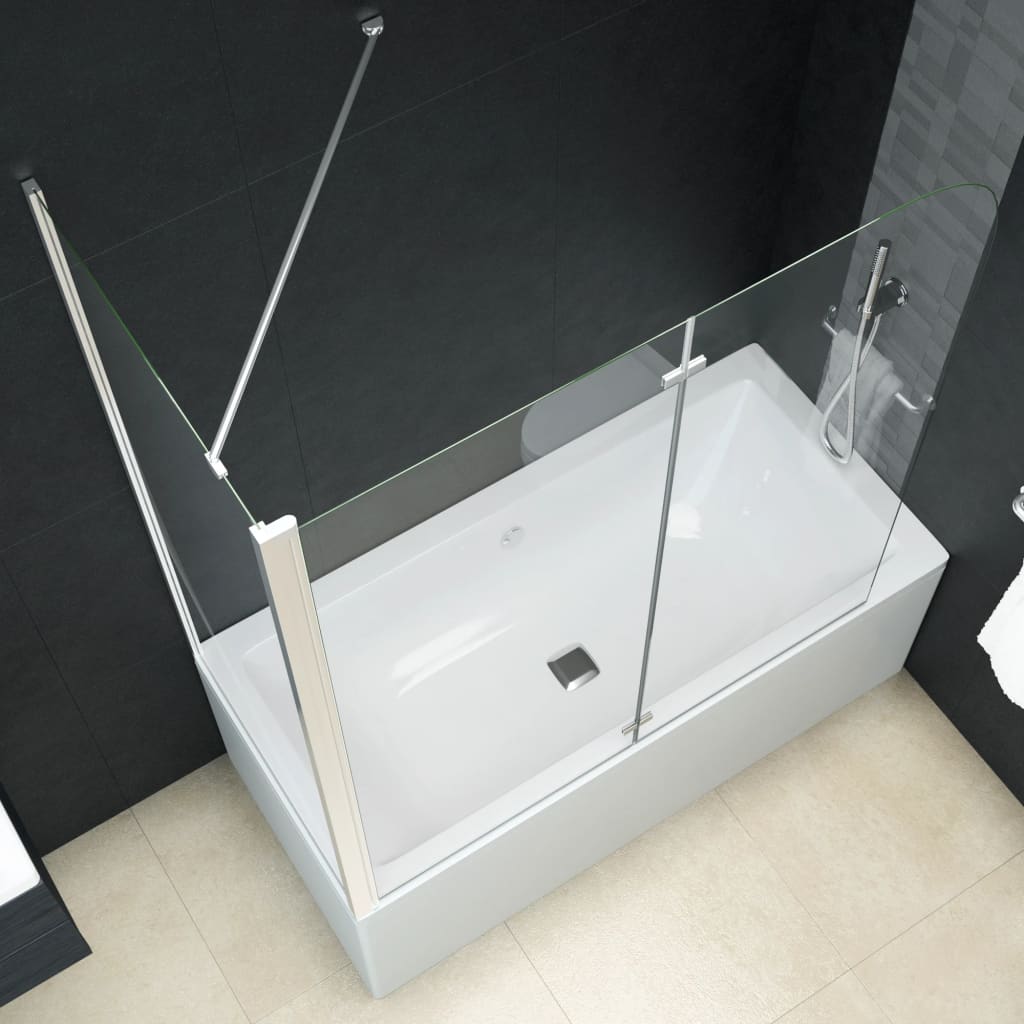 foldbar brusevæg 120x68x130 cm sikkerhedsglas