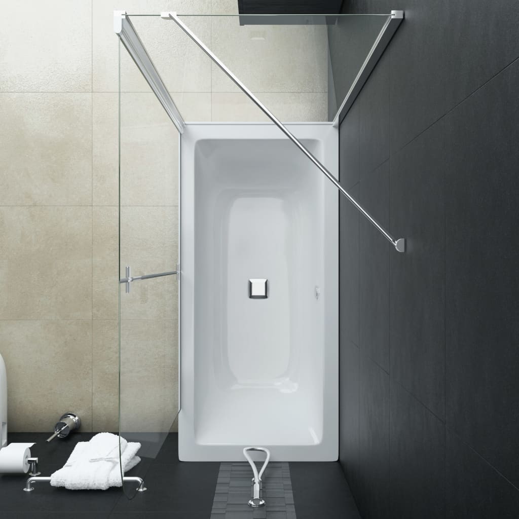 foldbar brusevæg 120x68x130 cm sikkerhedsglas