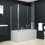 foldbar brusevæg 120x68x130 cm sikkerhedsglas
