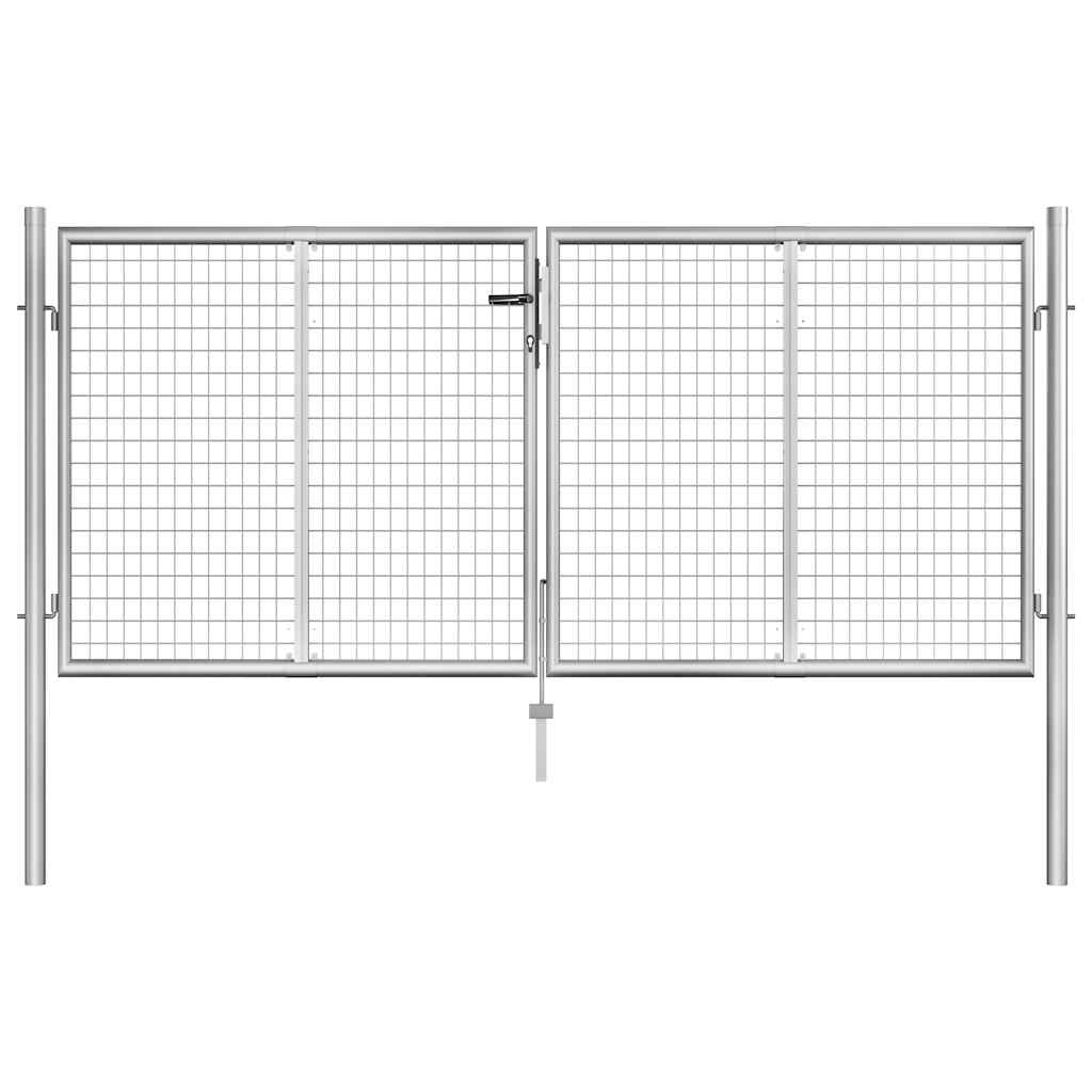 havelåge galvaniseret stål 306x100 cm sølv