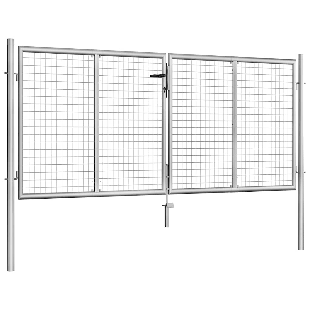 havelåge galvaniseret stål 306x100 cm sølv