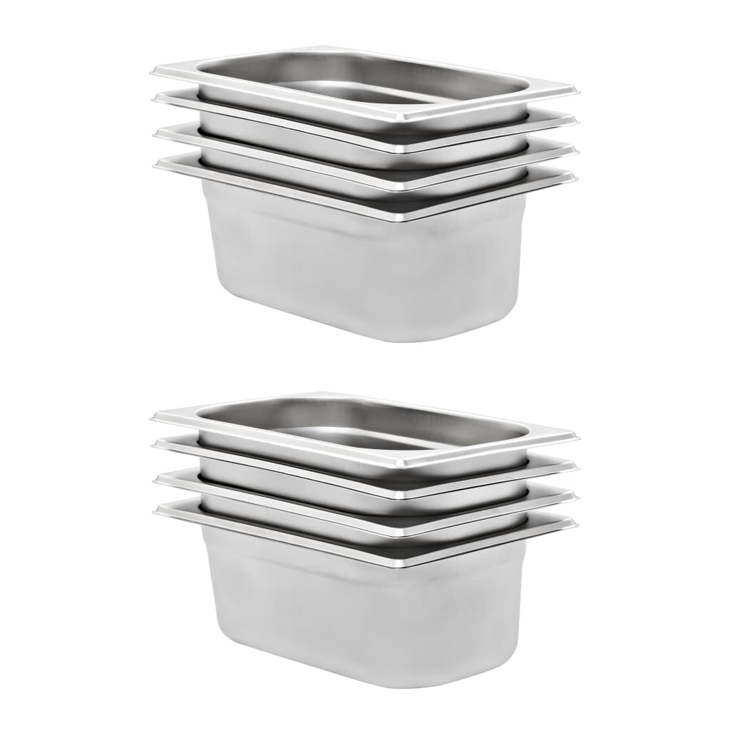 gastronorm beholder 8 stk. GN 1/4 100 mm rustfrit stål