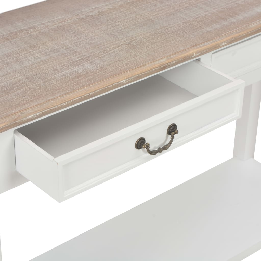 konsolbord 110 x 35 x 80 cm træ hvid