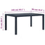 havebord 150 x 90 x 72 cm plastik rattanlook antracitgrå