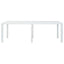 havebord 220x90x72 cm plastik rattan-look hvid