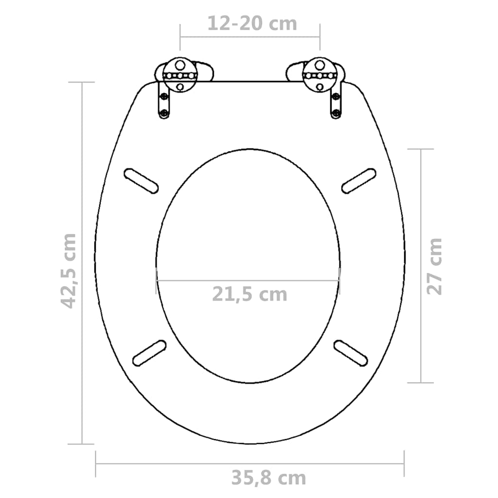 toiletsæder med soft close-låg 2 stk. MDF sort