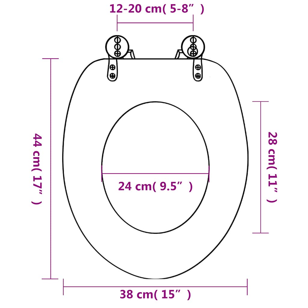 toiletsæder med låg 2 stk. søstjernedesign MDF