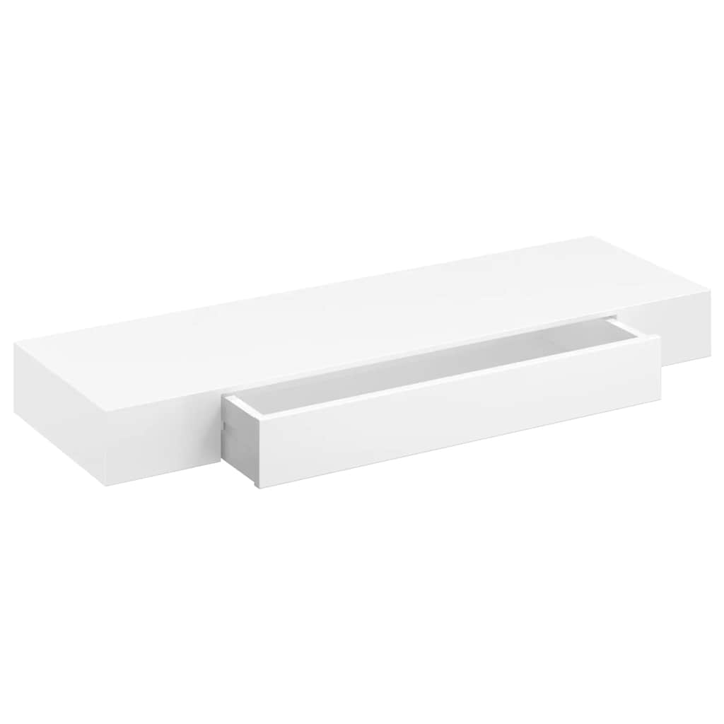 svævende væghylder med skuffer 2 stk. 80 cm hvid