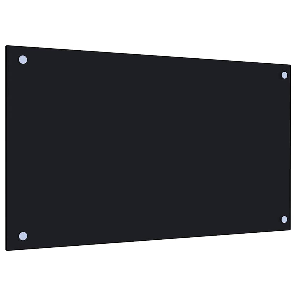 stænkplade 70x40 cm hærdet glas sort