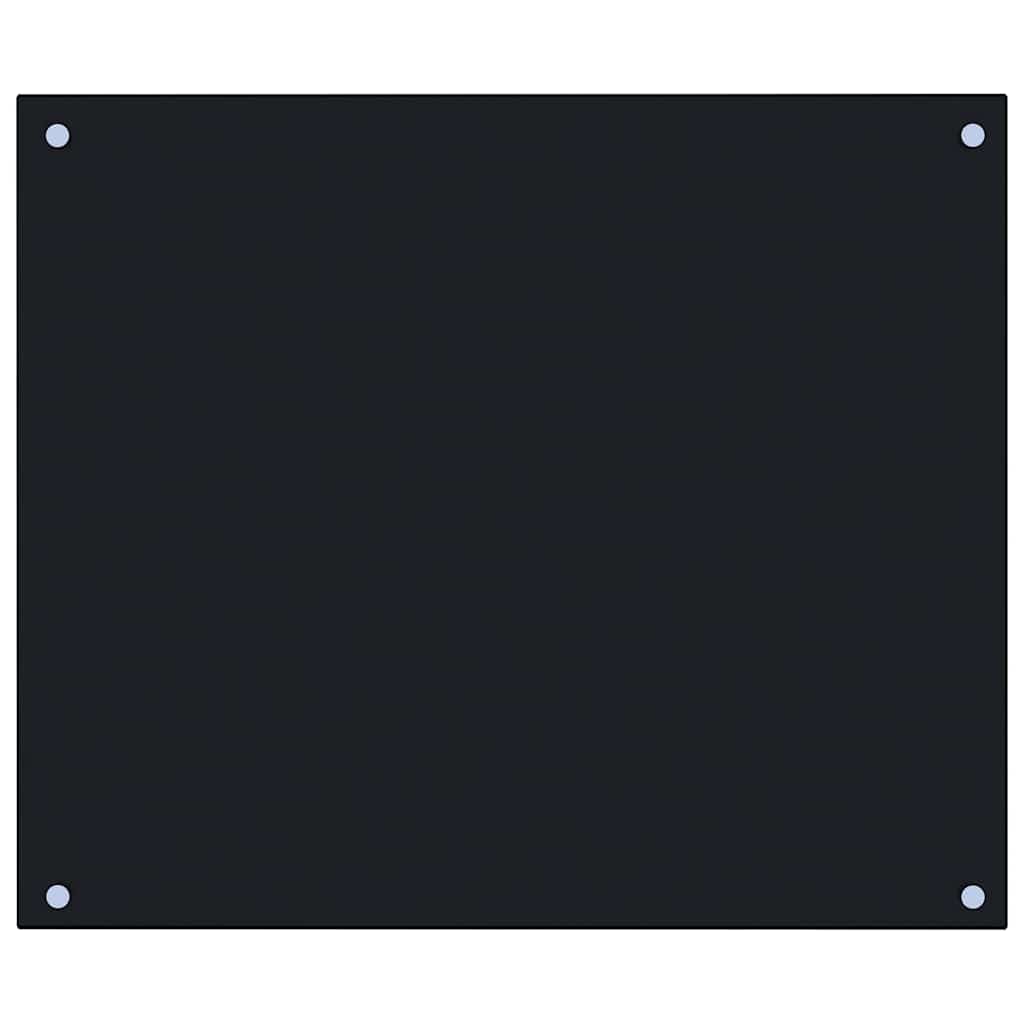 stænkplade 70x60 cm hærdet glas sort