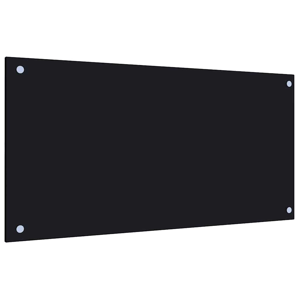 stænkplade 80x40 cm hærdet glas sort