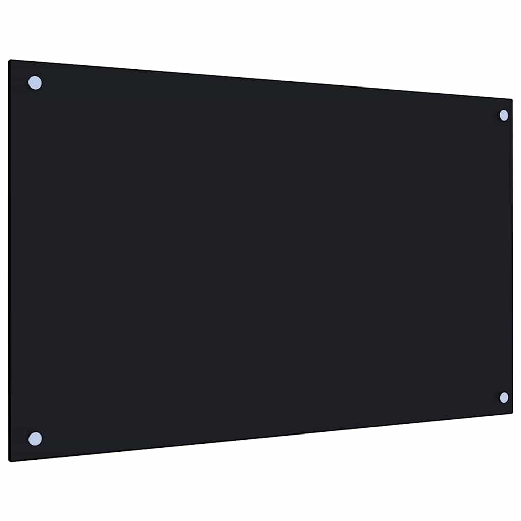 stænkplade 80x50 cm hærdet glas sort