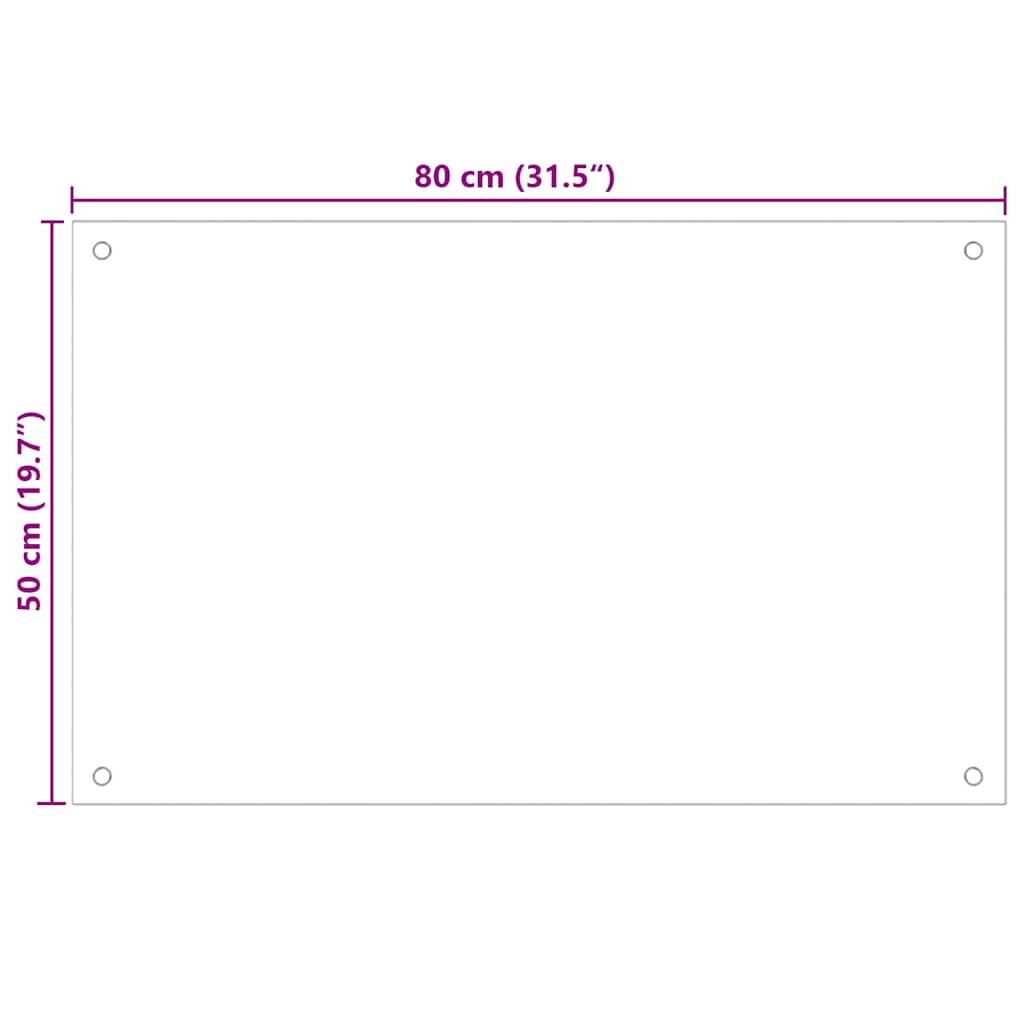 stænkplade 80x50 cm hærdet glas sort