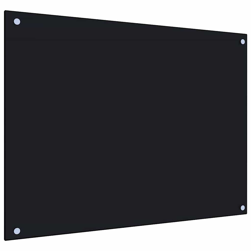 stænkplade 80x60 cm hærdet glas sort