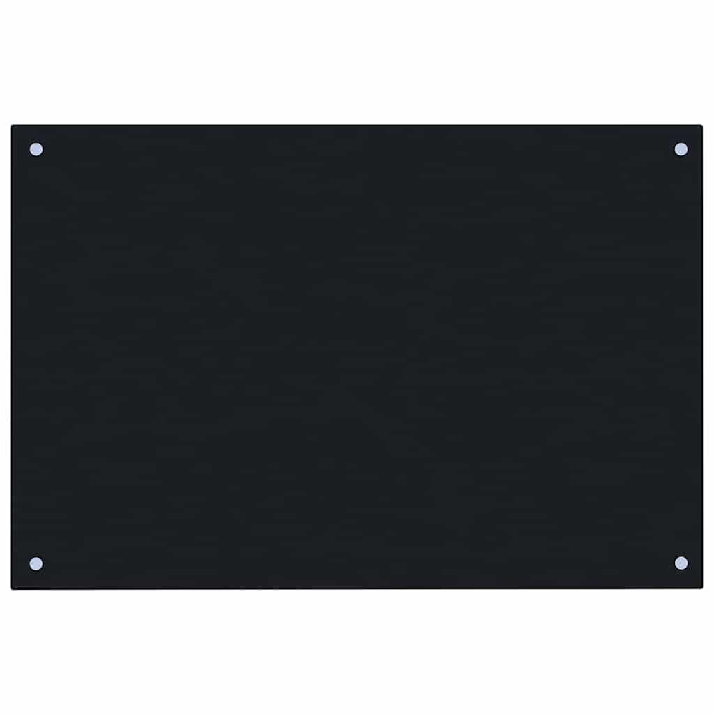 stænkplade 90x50 cm hærdet glas sort