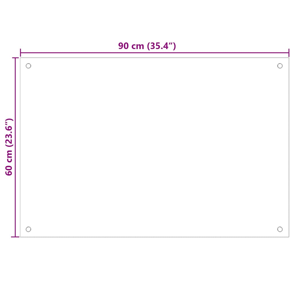 stænkplade 90x60 cm hærdet glas sort