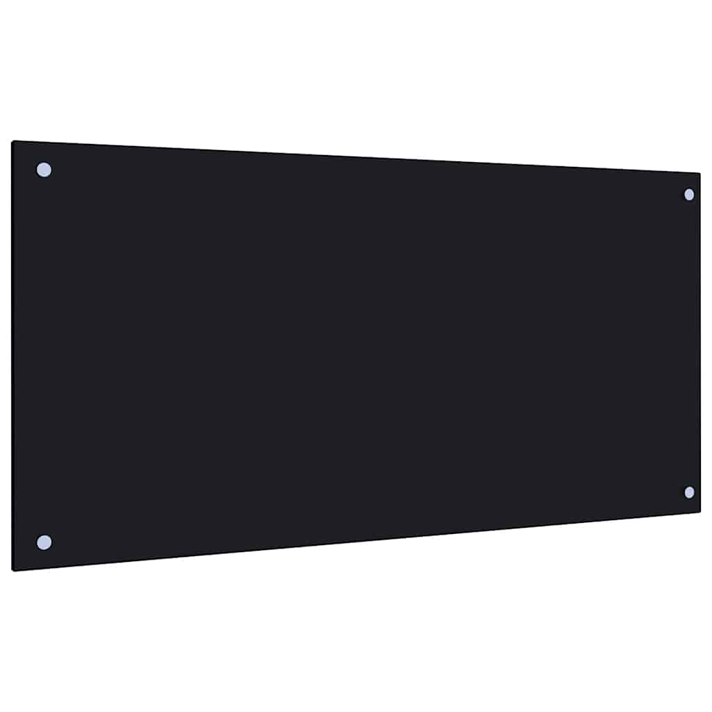 stænkplade 100x50 cm hærdet glas sort