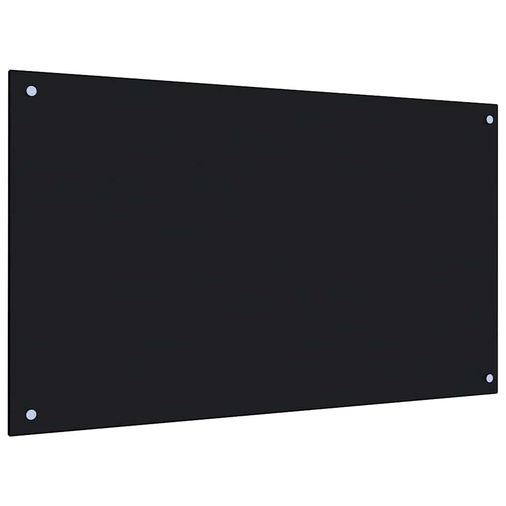 stænkplade 100x60 cm hærdet glas sort