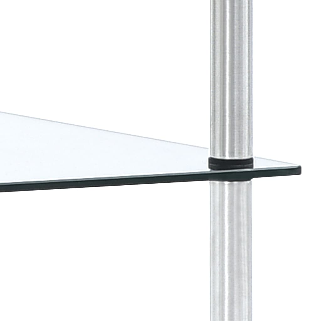 reol 3 hylder 40x40x67 cm hærdet glas transparent