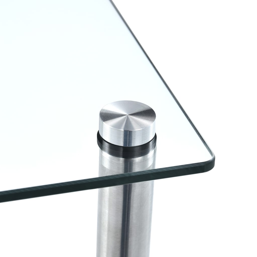 reol 5 hylder 40x40x130 cm hærdet glas transparent