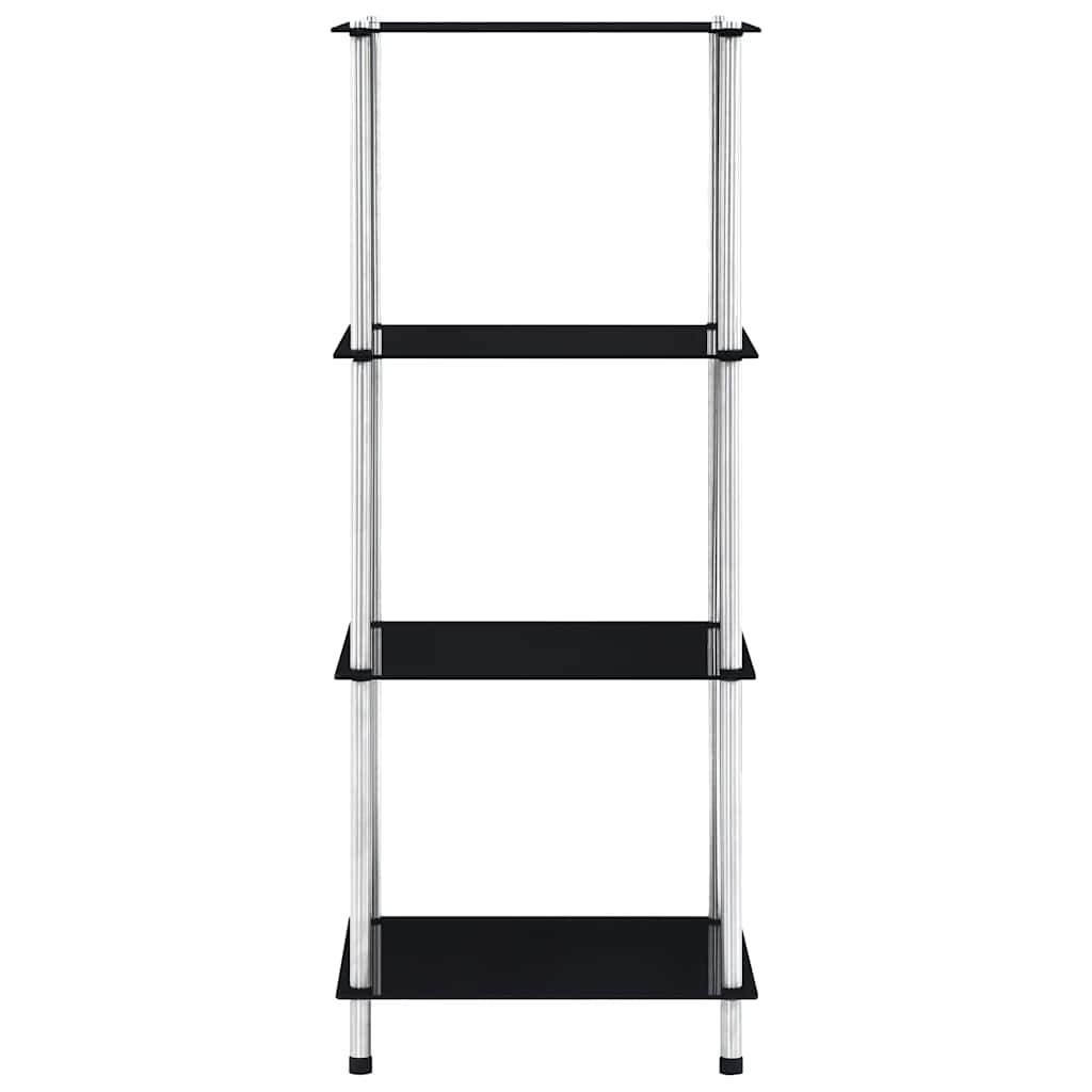 reol 4 hylder 40x40x100 cm hærdet glas sort