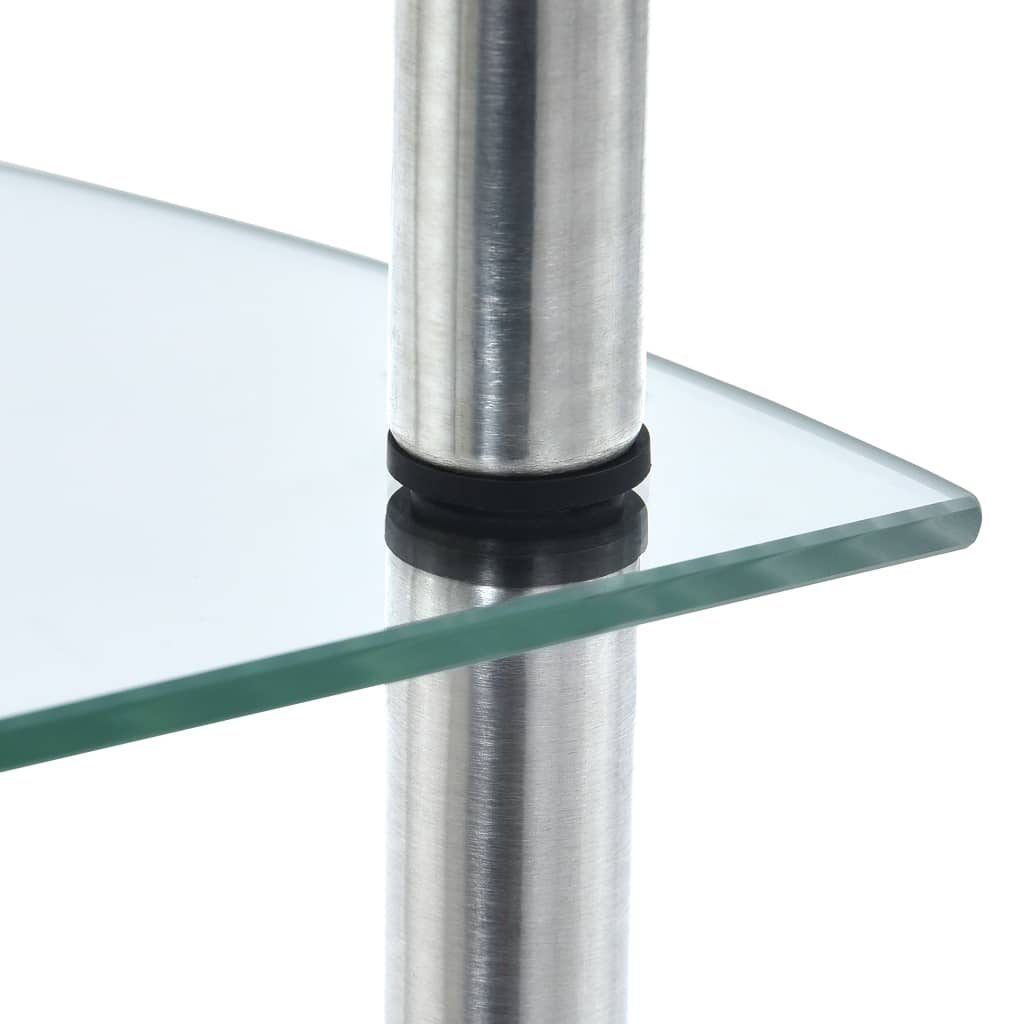 reol 4 hylder 30x30x100 cm hærdet glas transparent