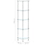 reol 5 hylder 30x30x130 hærdet glas transparent