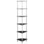 reol 6 hylder 30x30x160 cm hærdet glas sort