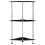 reol 3 hylder 30x30x67 cm hærdet glas sort