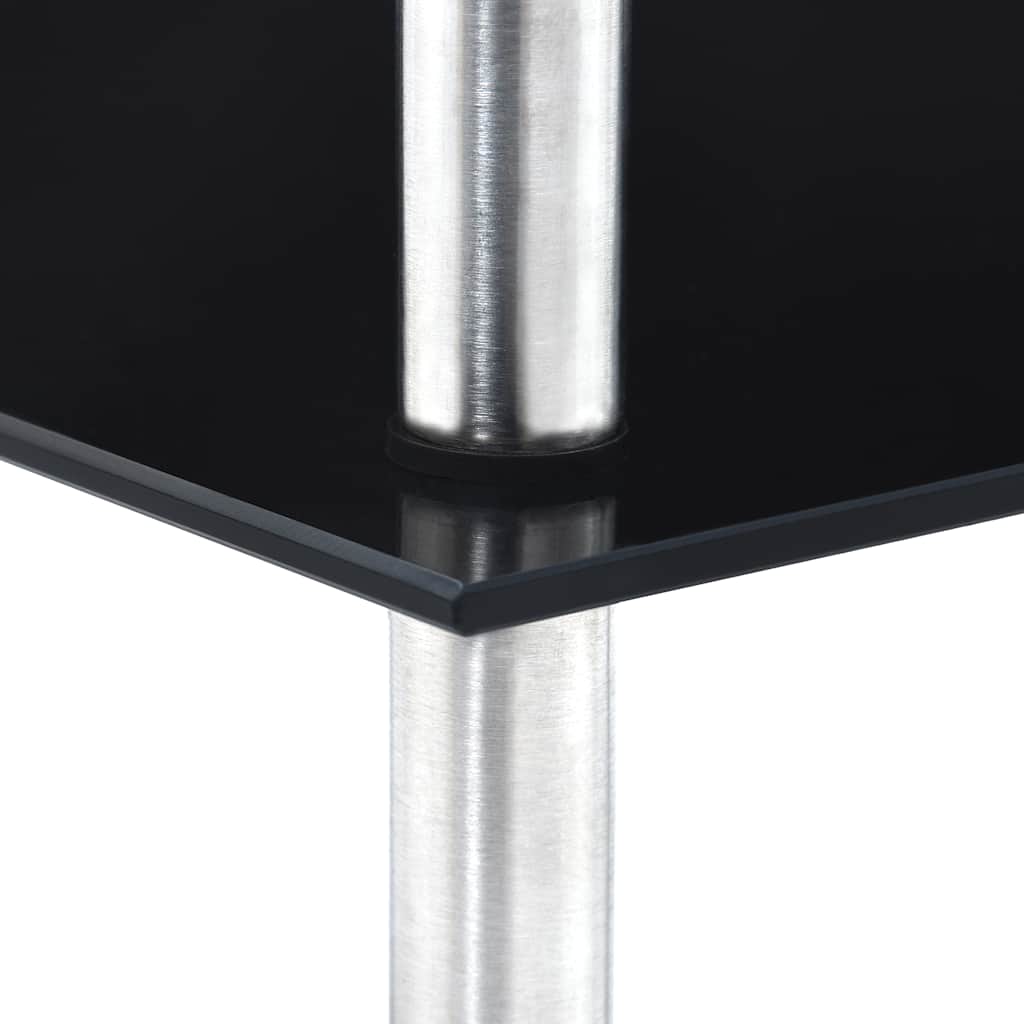 reol 3 hylder 30x30x67 cm hærdet glas sort