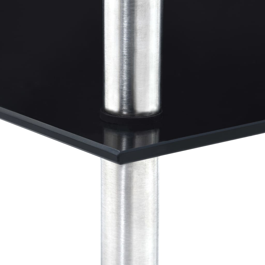 reol 4 hylder 30x30x100 cm hærdet glas sort