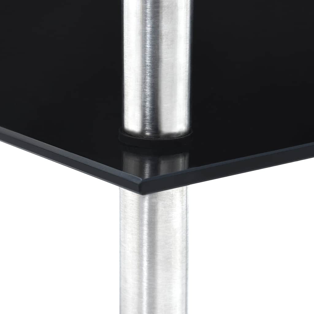 reol 5 hylder 30x30x130 cm hærdet glas sort