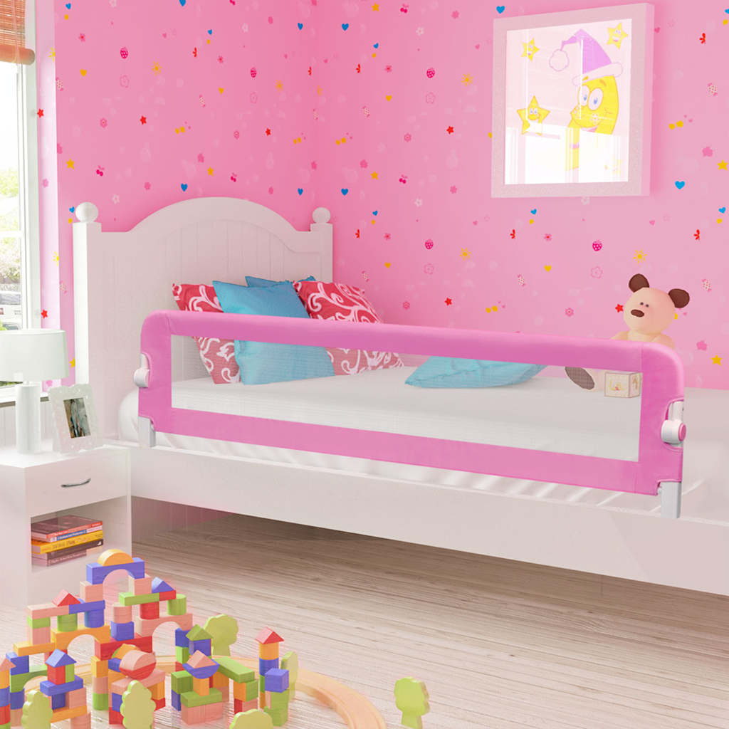 sengegelænder til barneseng 180 x 42 cm polyester pink