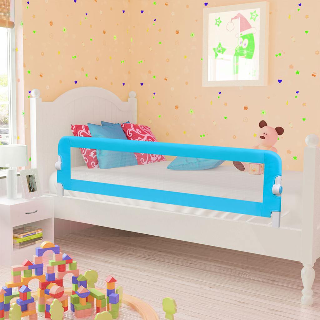 sengegelænder til barneseng 120 x 42 cm polyester blå