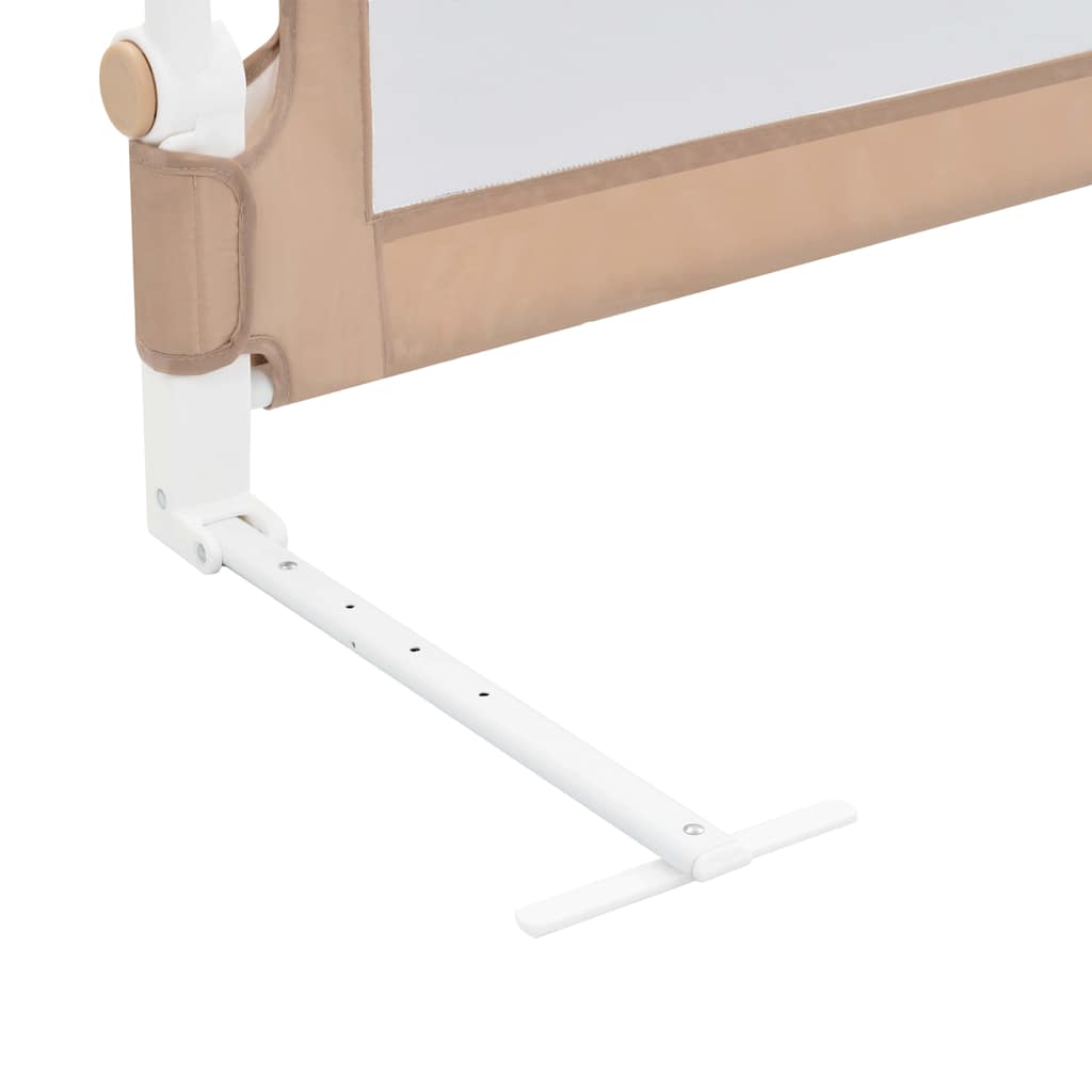 sengegelænder til barneseng 120 x 42 cm polyester gråbrun