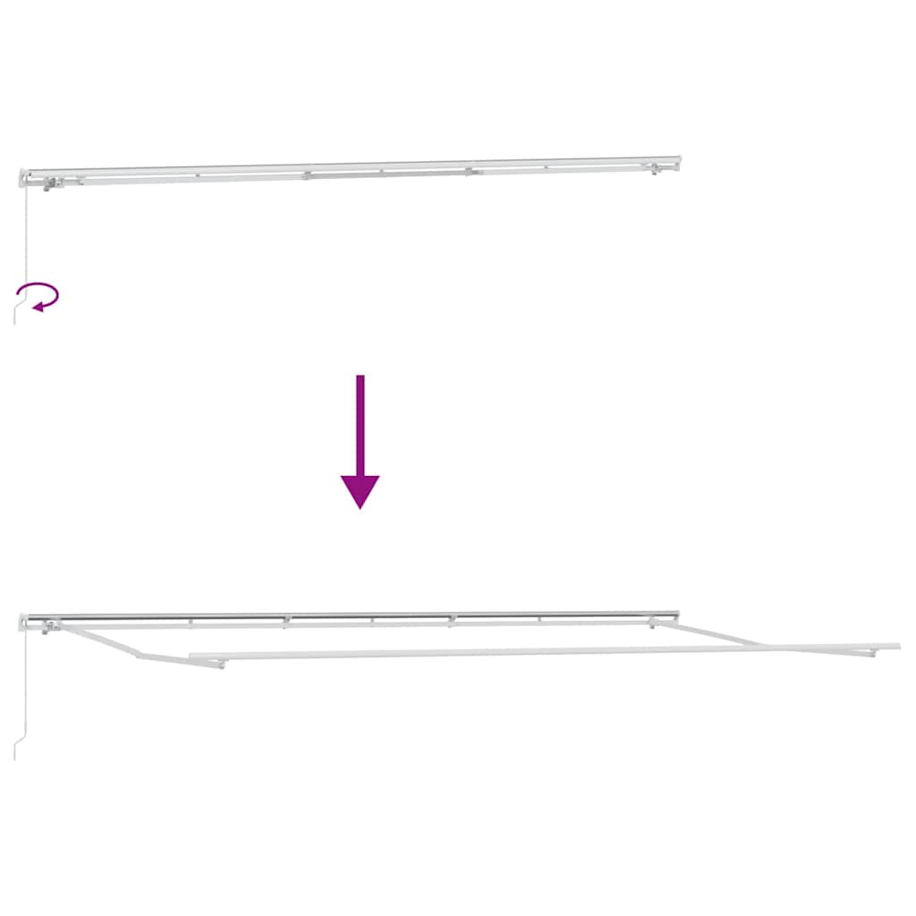 Markiseramme Hvid 600 × 300 cm Aluminium