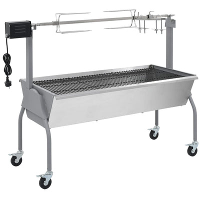 elektrisk grill med rotisserie rustfrit stål