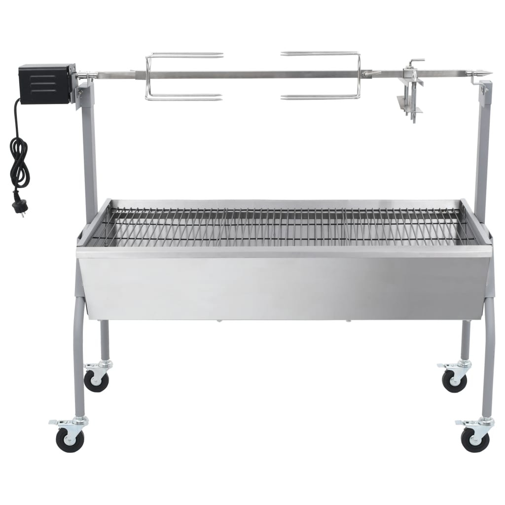elektrisk grill med rotisserie rustfrit stål
