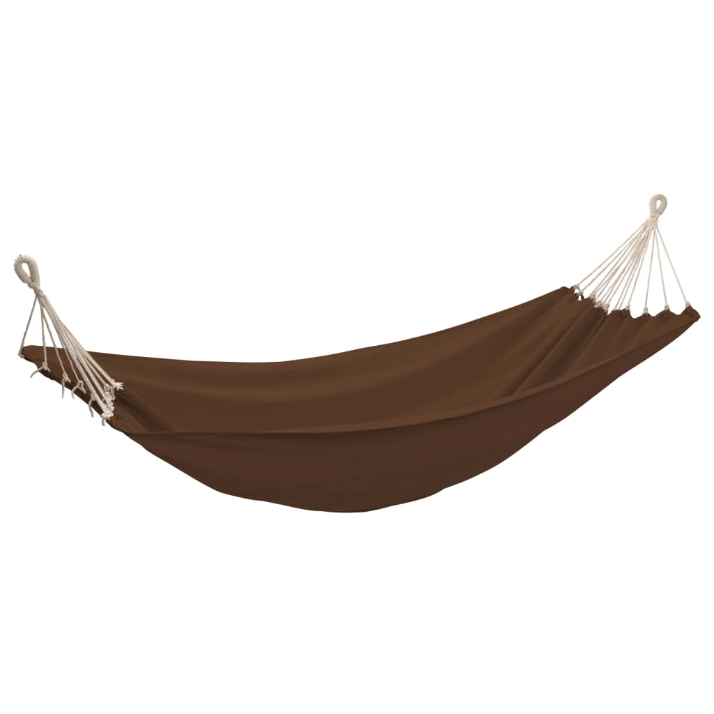 foldbar hængekøje 2-personers brun 360 x 150 cm