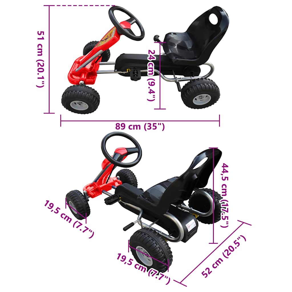 pedal-gokart rød