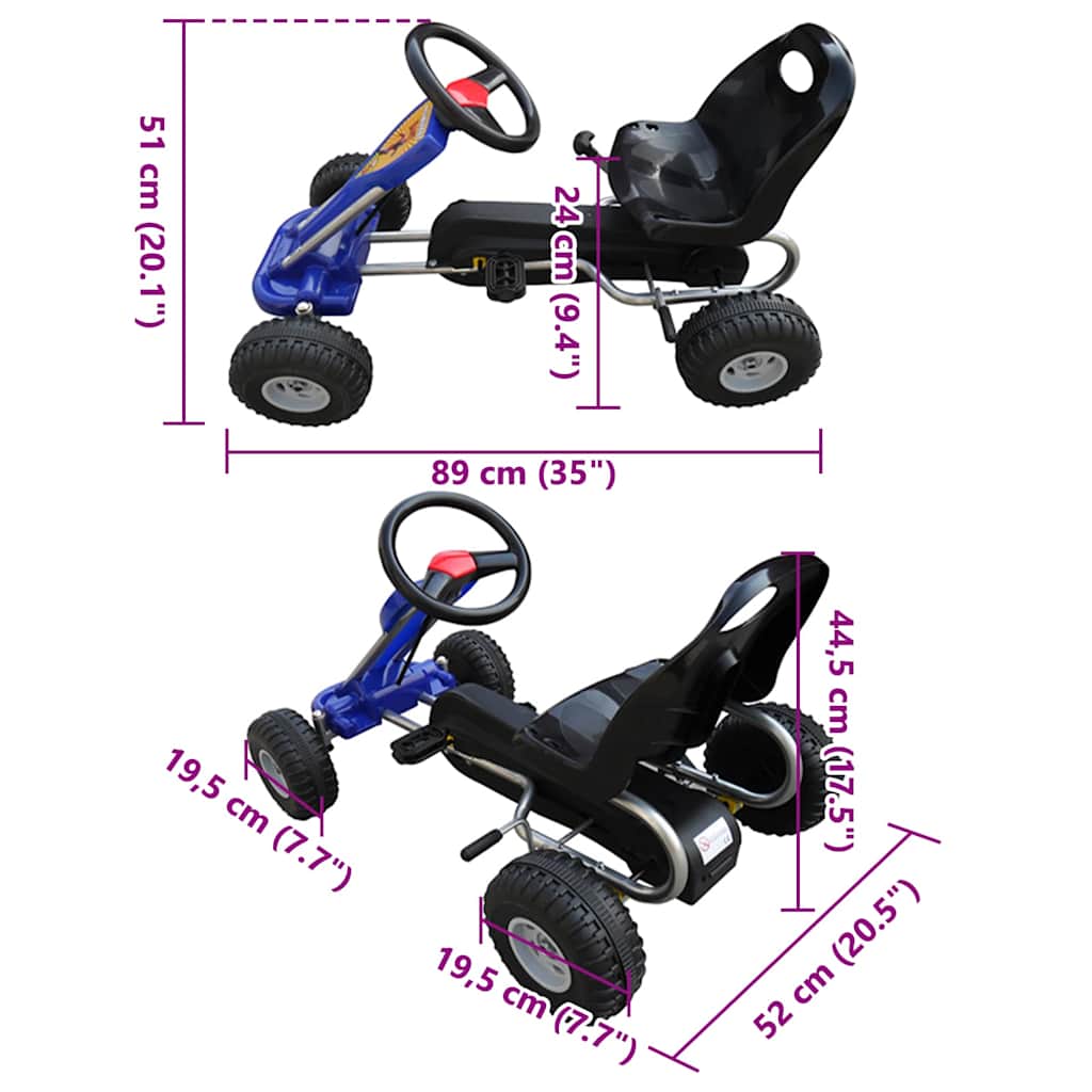 pedal-gokart blå