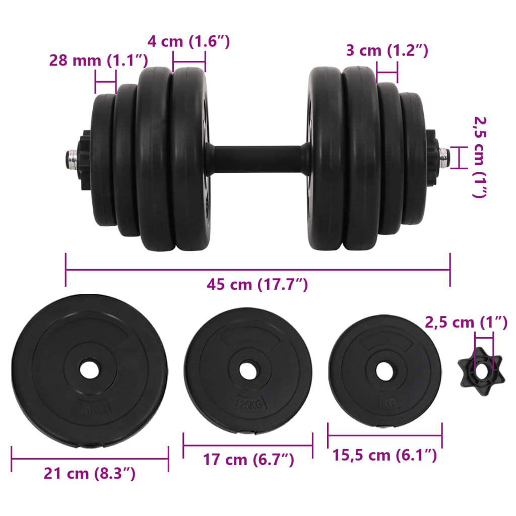 håndvægte 2 x15 kg