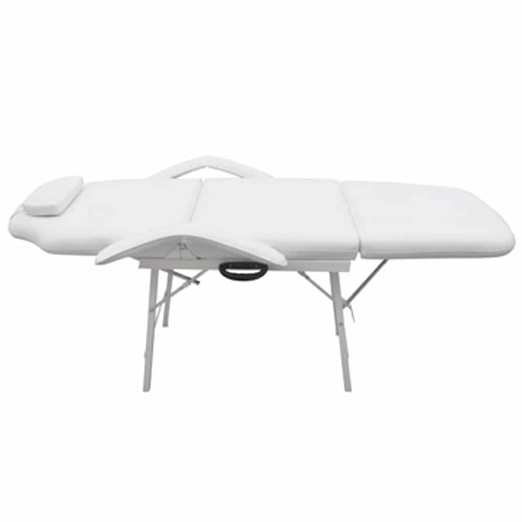mobil ansigtsbehandlingsstol 185 x 78 x 76 cm kunstlæder hvid