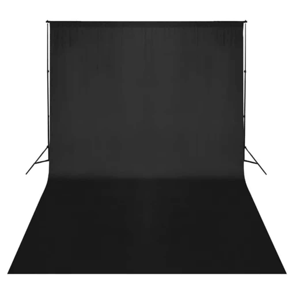 fotobaggrund uden stativ 500x300 cm bomuld sort