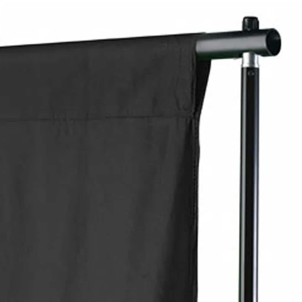 fotobaggrund uden stativ 500x300 cm bomuld sort