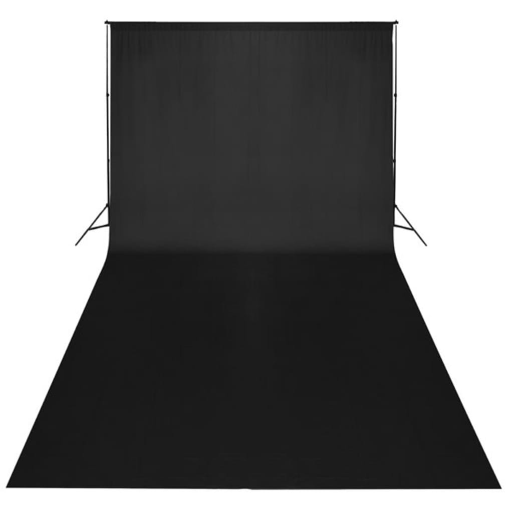 fotobaggrund uden stativ 600x300 cm bomuld sort