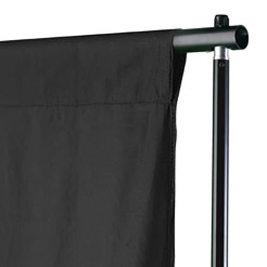 fotobaggrund uden stativ 600x300 cm bomuld sort