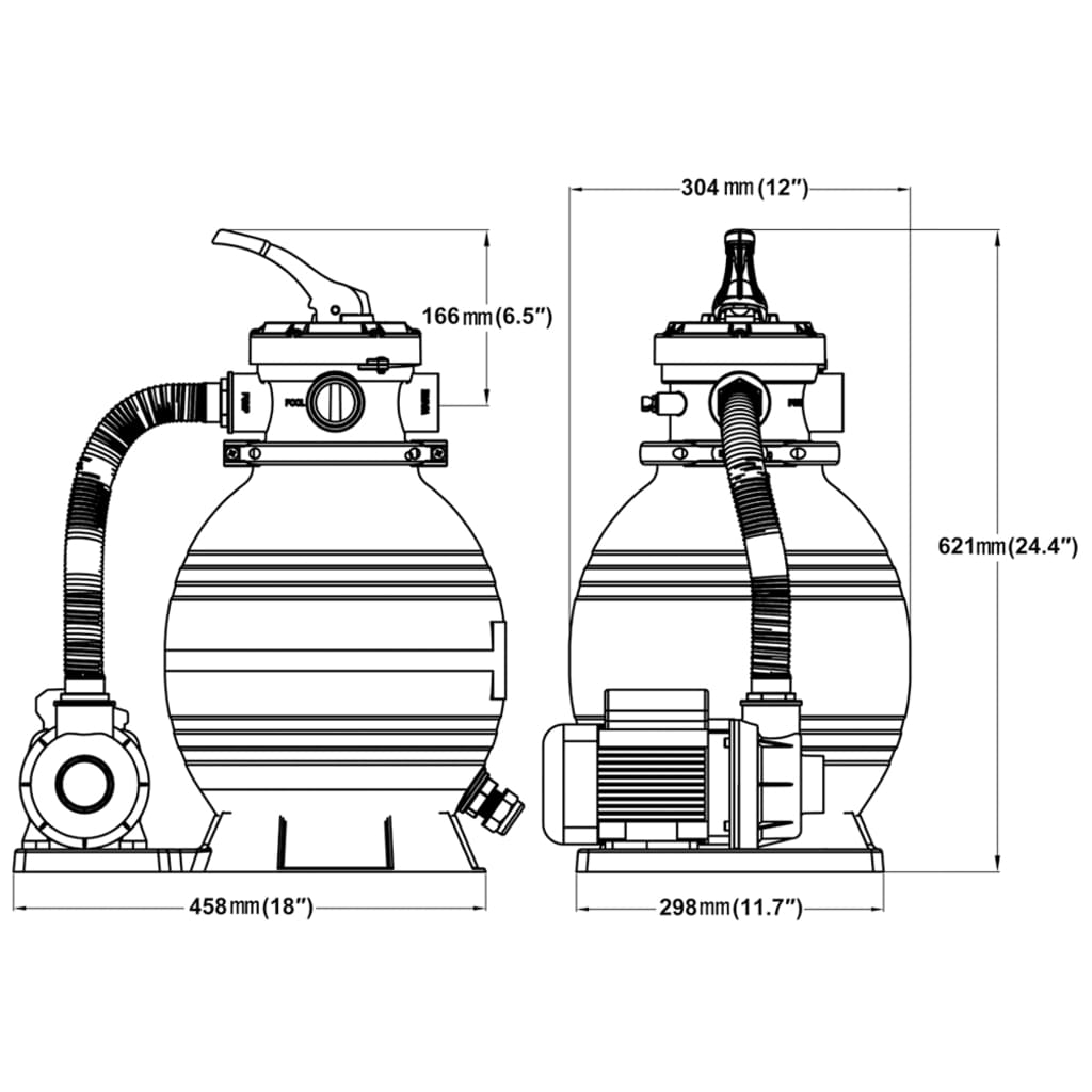 sandfilterpumpe 400 W 11000 l/t