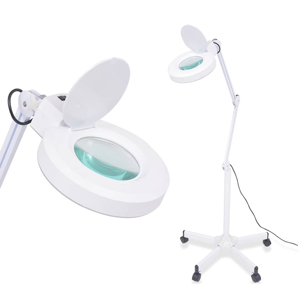 opretstående forstørrelsesglas med lampe